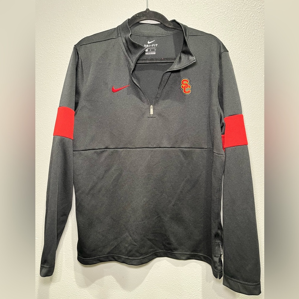 USC NIKE Black Quarter zip sweater